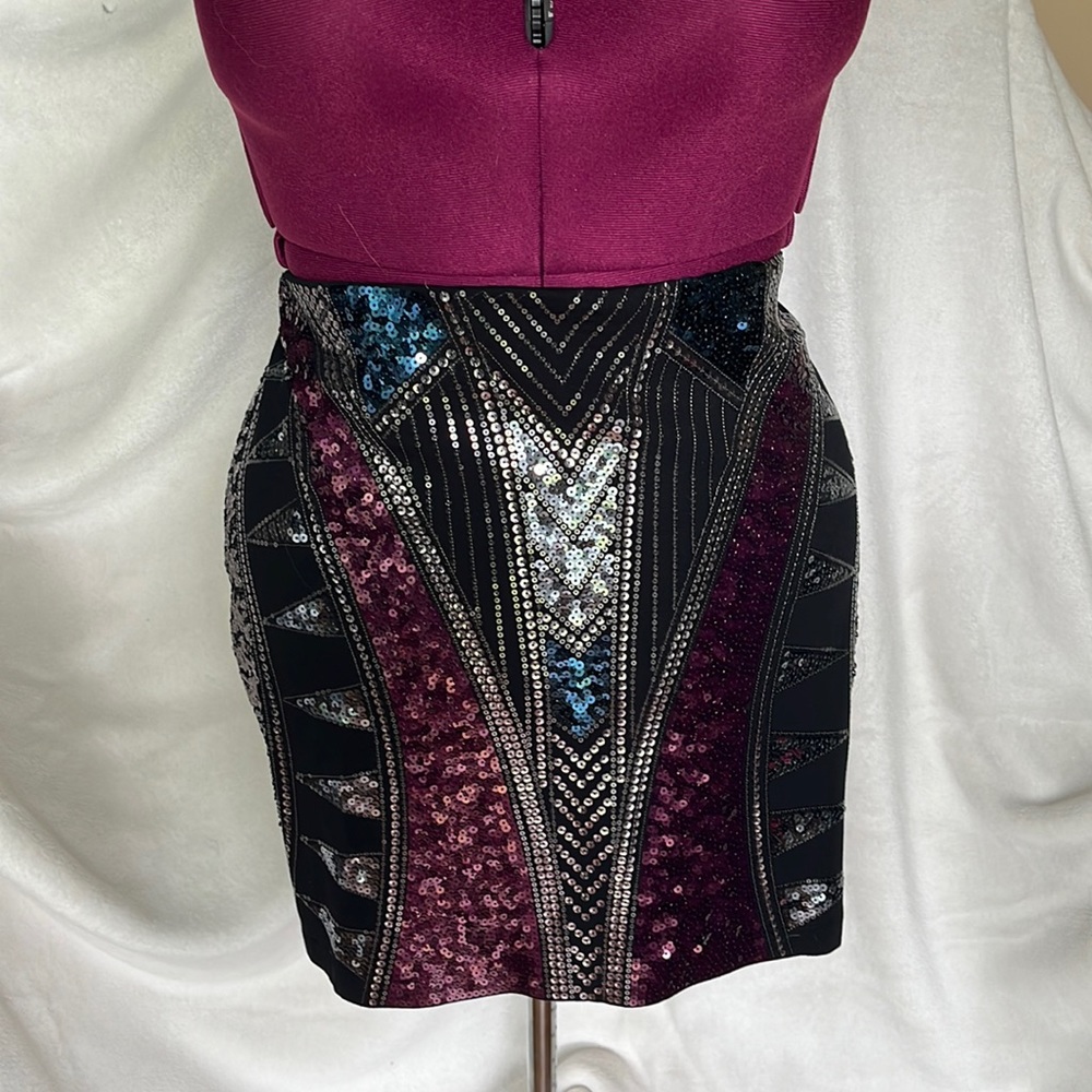 Express Sequin Mini Skirt